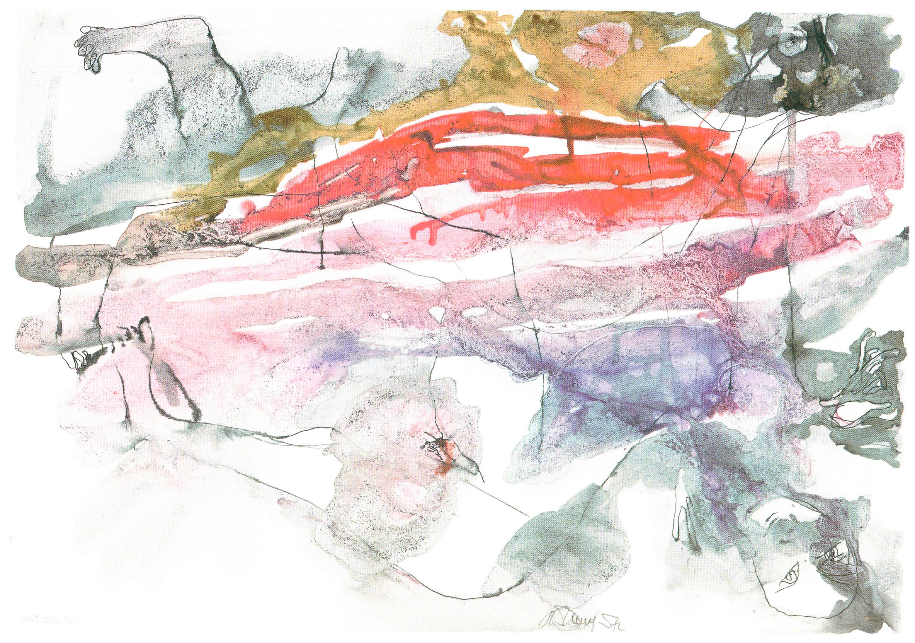 Roland Peter Litzenburger, Lied der Lieder, 1972, Inktaquarel